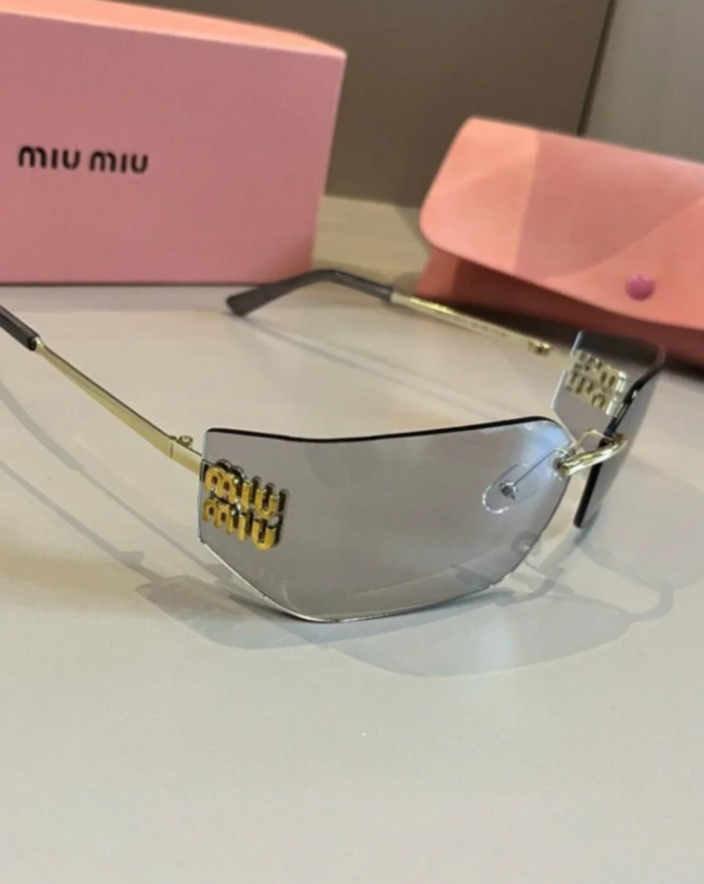 🤍Miu Miu🤍 Rimless Gray-Lens Sunglasses